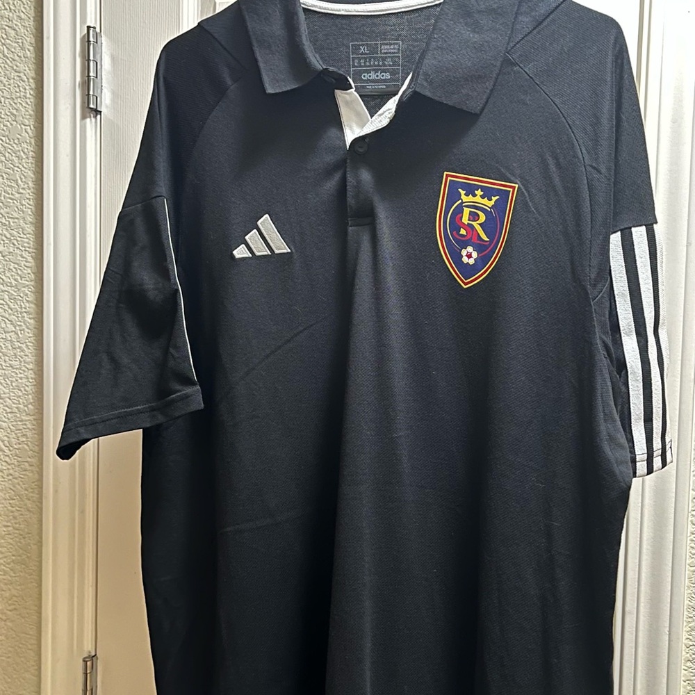 Adidas Black Polo with White Accents